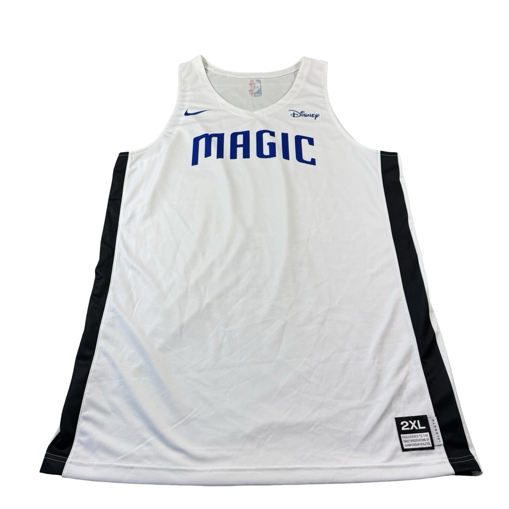 Nike X Orlando Magic White Disney Team Issued Practice Jersey Size 2XL +4 Length